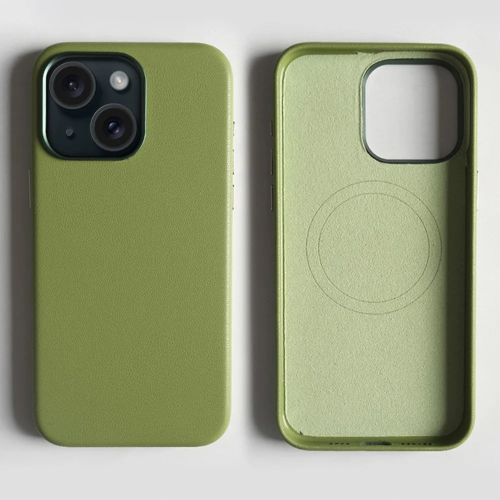 For iPhone 13 Magnetic Case Eco-Friendly RPET Phone Back Cover GRS Certified - Light Green - 2