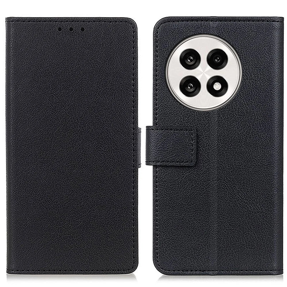 For OnePlus 13R 5G / Ace 5 5G Case PU Leather Stand Wallet Phone Cover - Black - 1