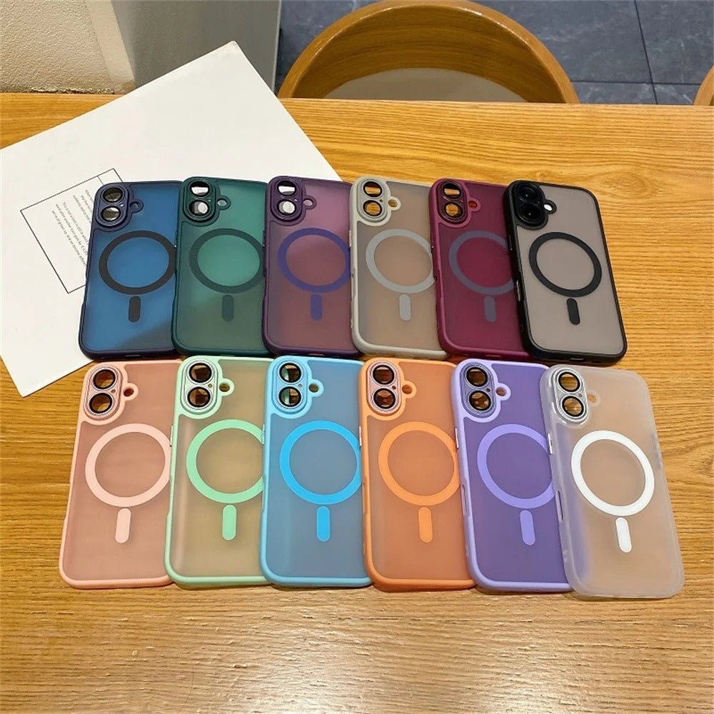For iPhone 16 Plus Magnetic Case with Lens Film  /  Detachable Lens Frame Hybrid Phone Back Cover - Midnight Green - 6