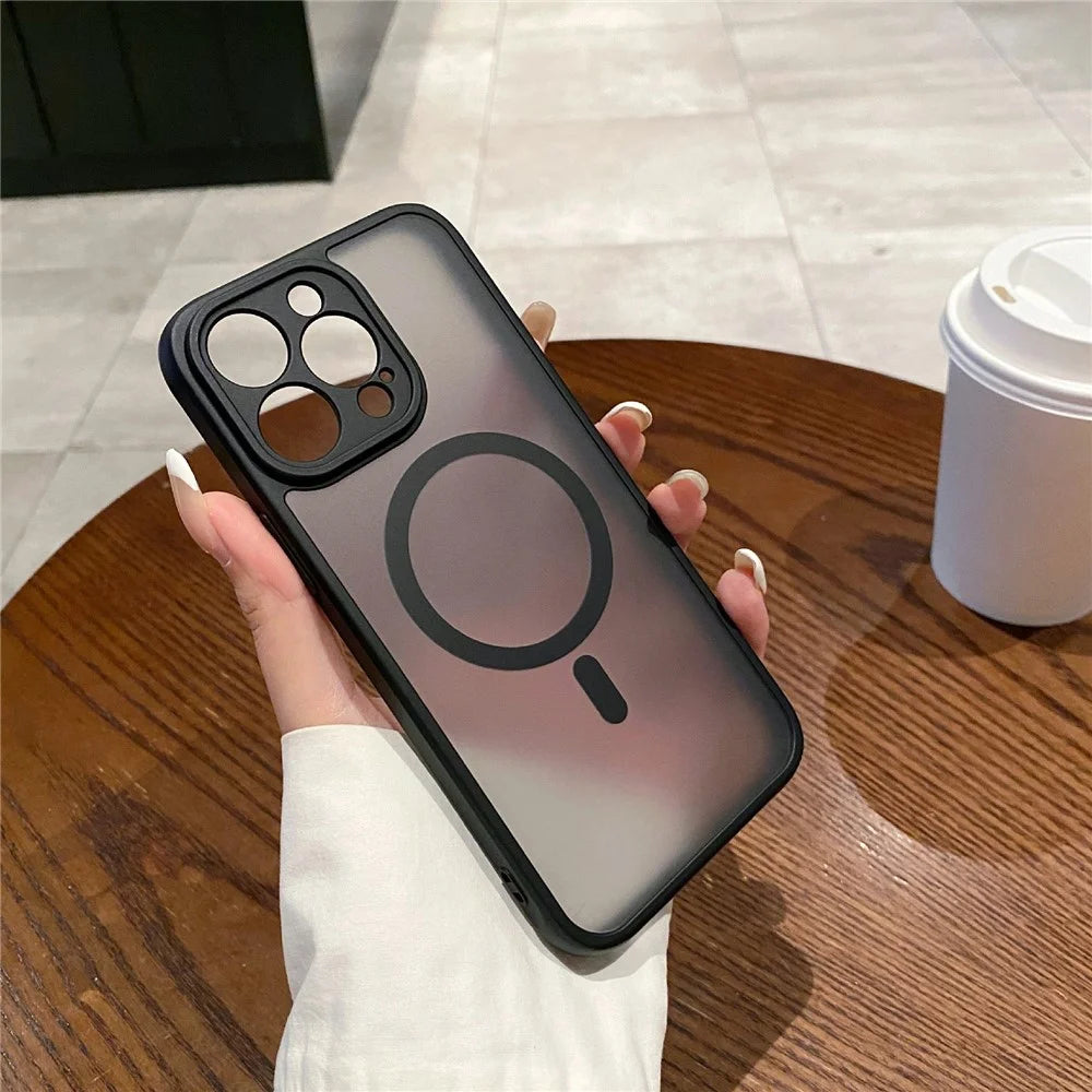For iPhone 14 Pro Max Case Compatible with MagSafe TPU + PC Skin Touch Matte Phone Cover - Black - 2
