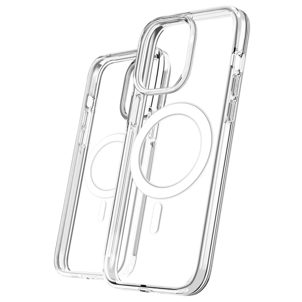 For iPhone 14 Pro Magnetic Case Compatible with MagSafe PC + TPU Clear Phone Cover - Transparent - 2