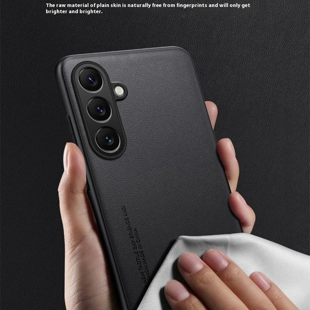 For Samsung Galaxy A55 5G Case Anti Drop TPU + PU Leather Texture Phone Protective Cover - Black - 7