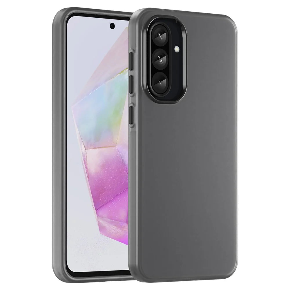 For Samsung Galaxy A36 5G / A56 5G Case TPU + PC Phone Back Cover Matte Translucent Design - Black - 1