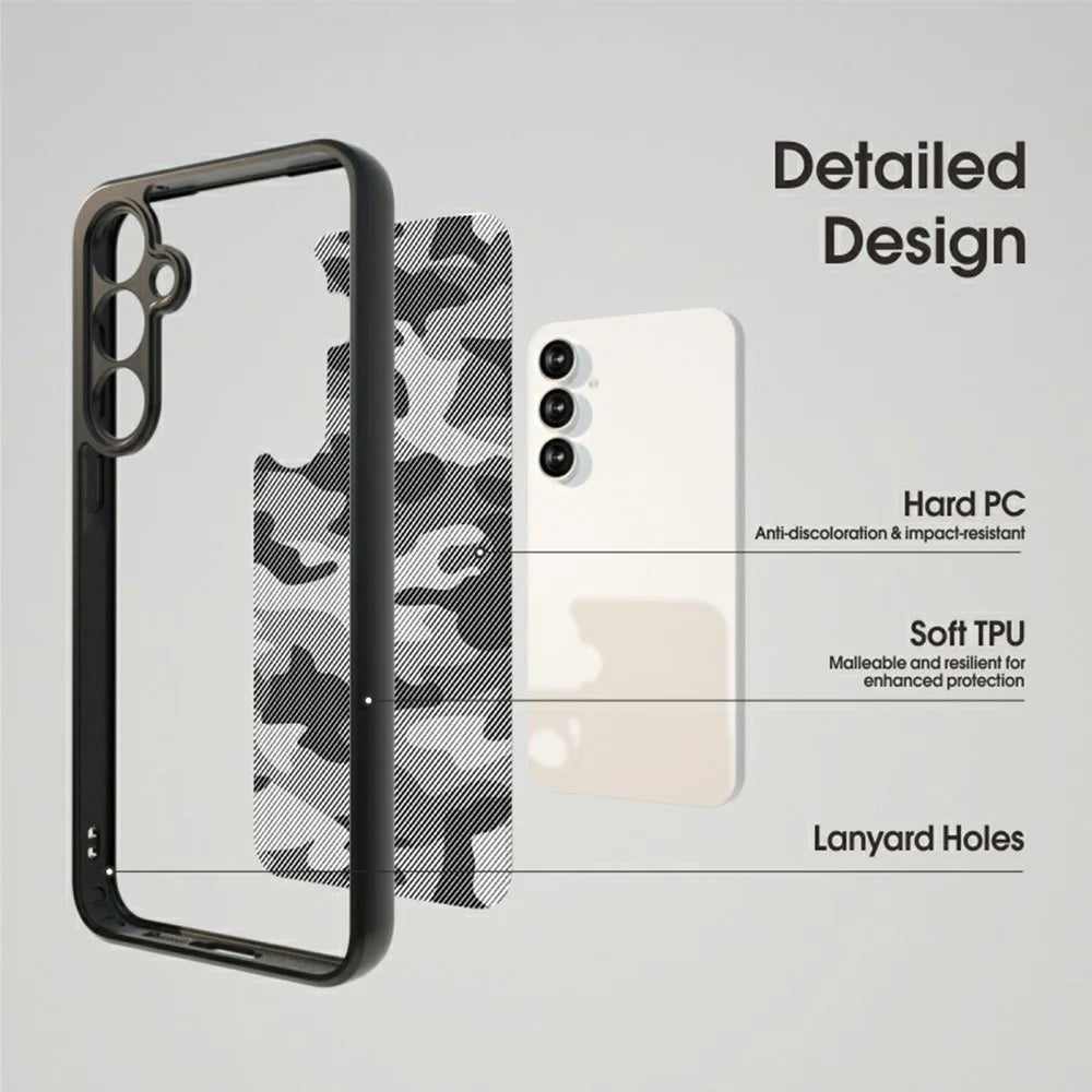 IBMRS For Samsung Galaxy A56 5G Case TPU + PC Heavy Duty Shockproof Phone Cover Camera Protection - Artistic Camouflage - 2