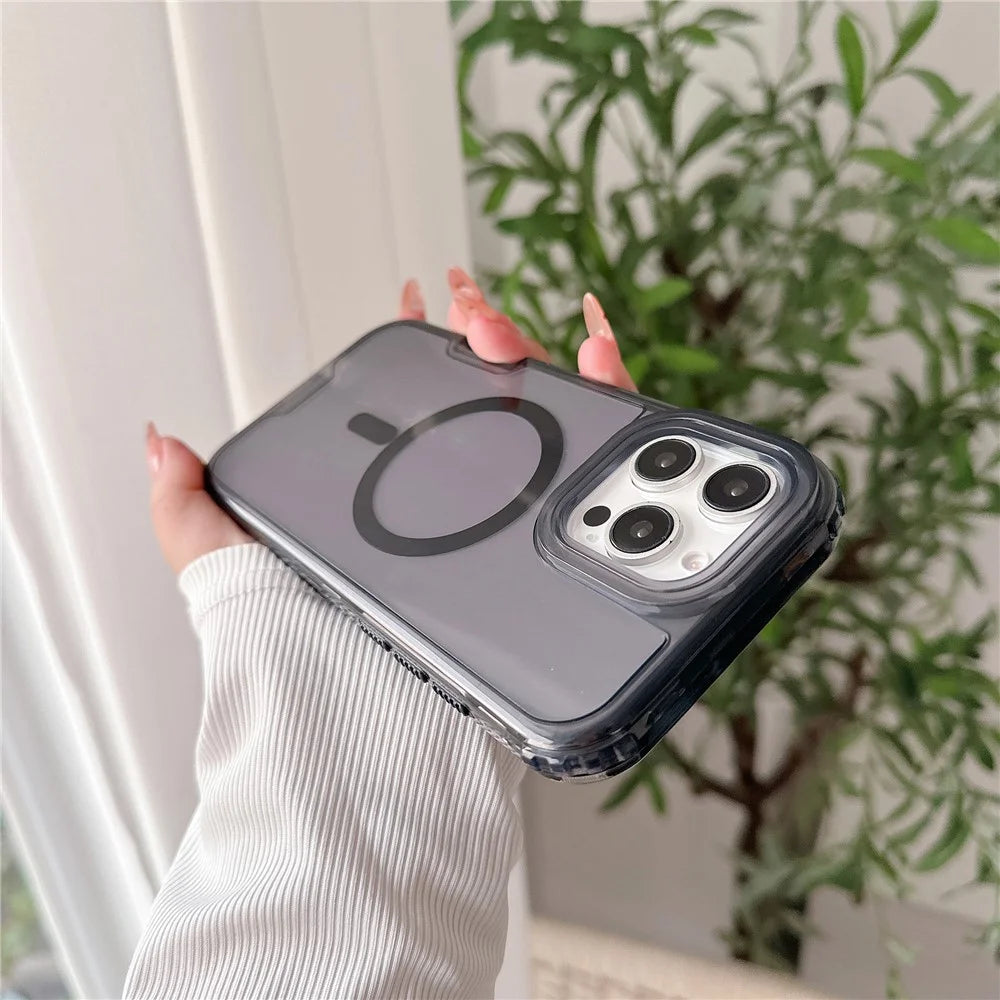 For iPhone 16 Pro Max Case Compatible with MagSafe TPU PC Detachable Phone Back Cover - Black - 6