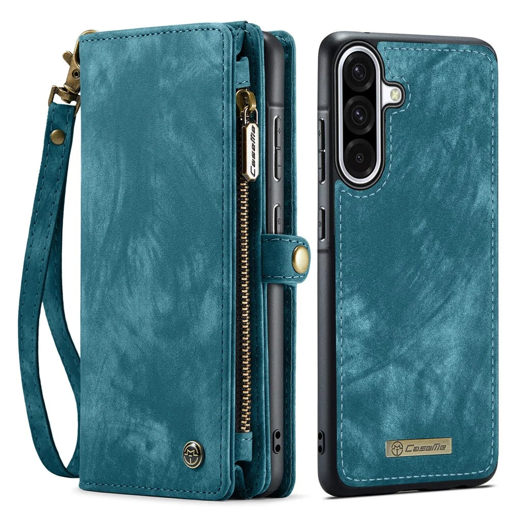 CASEME 008 For Samsung Galaxy A56 5G Phone Cases Leather Cover with Detachable Wallet and Strap - Blue - 2