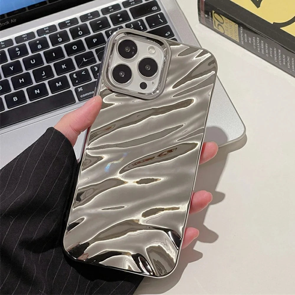 For iPhone 12 Pro Max Case Wave Texture TPU Shockproof Phone Cover - 1