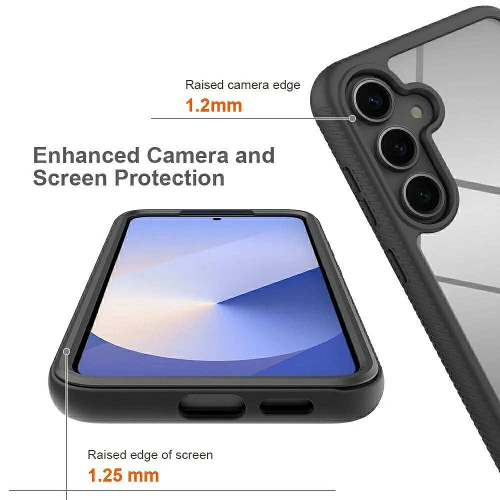 For Samsung Galaxy S25+ Magnetic Case PC+TPU Phone Cover with PET Screen Film All-Around Protection - Black - 3