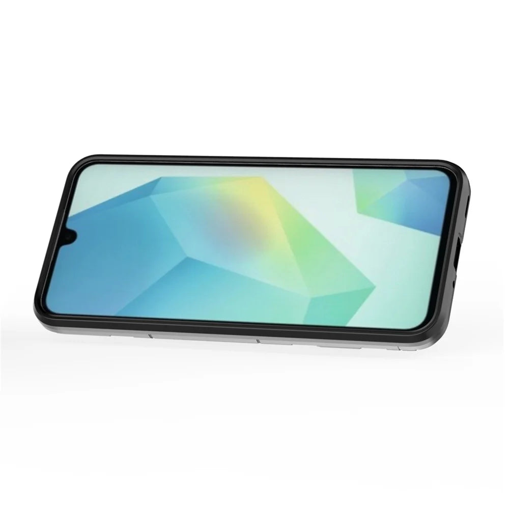 For Samsung Galaxy A16 5G  /  4G Case PC + TPU Protective Phone Cover with Ring Kickstand - Black - 2