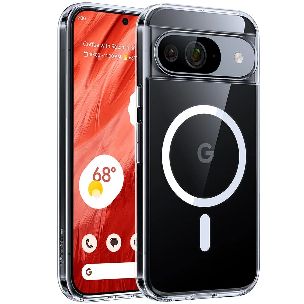 TORRAS Guardian-Mag Series For Google Pixel 9 Pro / Pixel 9 Magnetic Case TPU Phone Cover, Transparent - 1