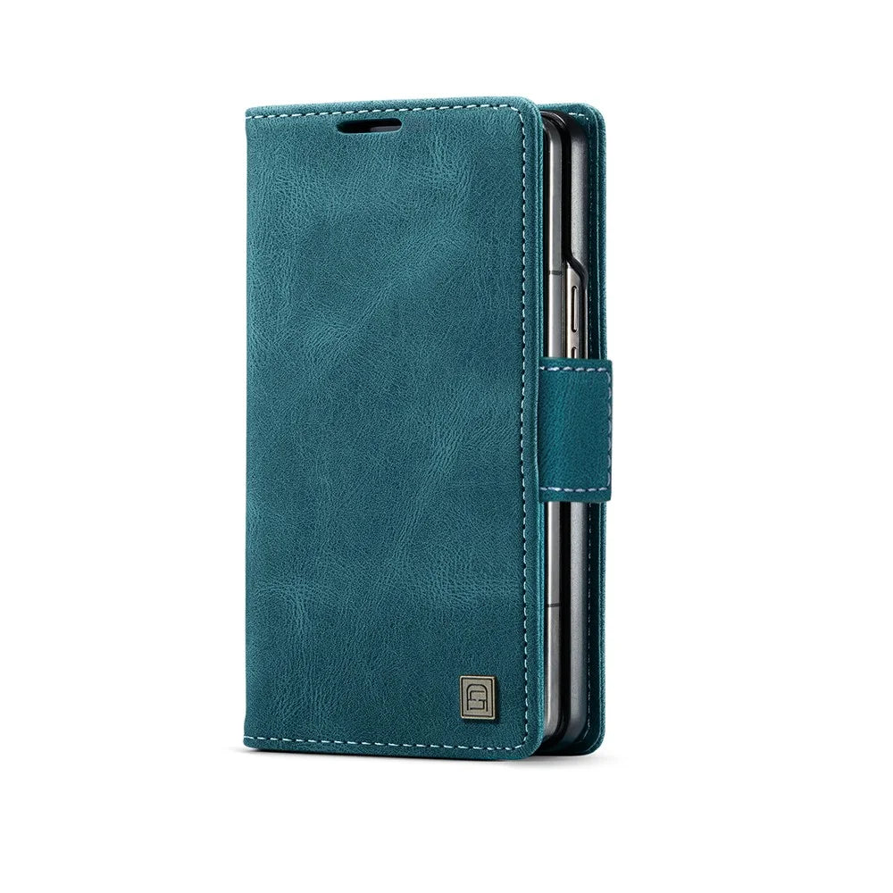 AUTSPACE For Google Pixel Fold Wallet Case  A01 Leather Stand Cover with RFID Blocking Card Holder - Blue - 2