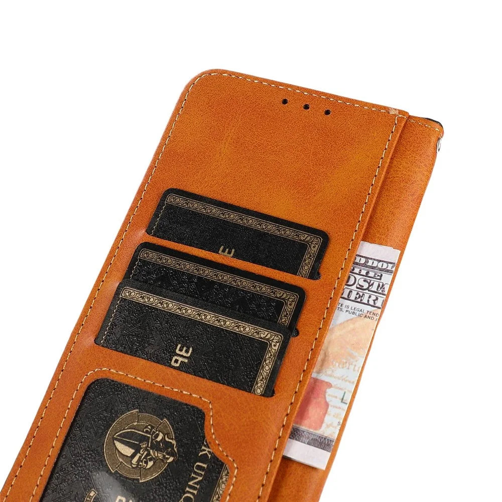 KHAZNEH For Samsung Galaxy S25 Edge Wallet Phone Case Stand Leather Flip Cover - Black - 5
