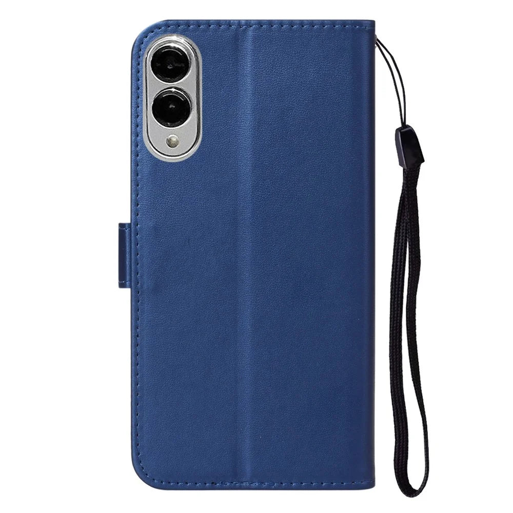 For Samsung Galaxy S25 Edge Case with Card Holder PU Leather Flip Wallet Phone Cover - Blue - 7