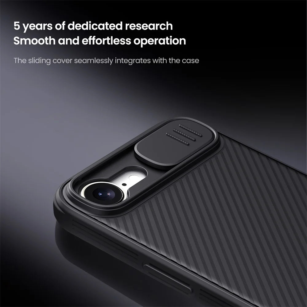 NILLKIN Camshield Pro for iPhone 17e / 16e Case Compatible with MagSafe TPU + PC Phone Cover with Slider Camera - Black - 7