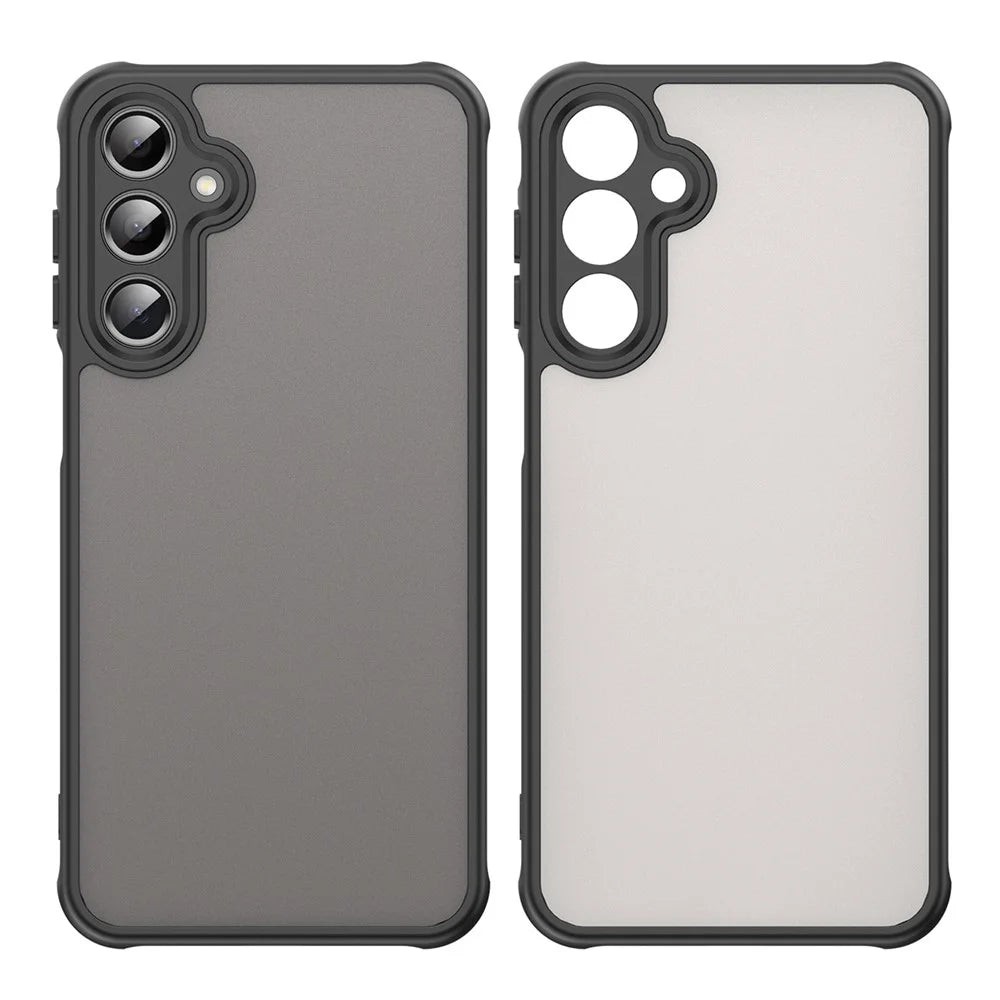 For Samsung Galaxy A16 5G / A16 4G Phone Case Drop Proof Airbags Frosted Translucent PC + TPU Back Cover - Black - 2
