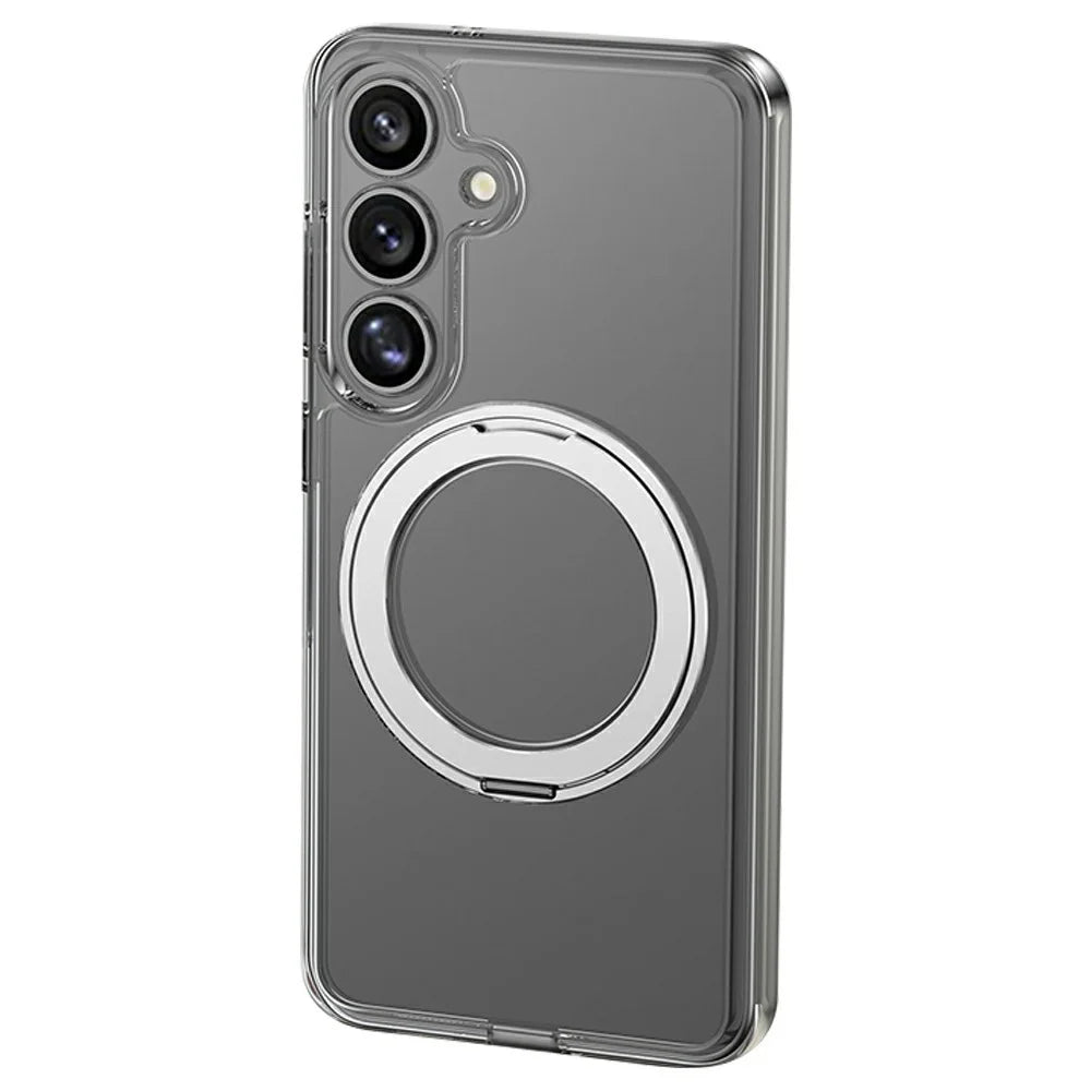 XUNDD Zero Sense Series For Samsung Galaxy S25+ Magnetic Case Rotating Kickstand PC+TPU Phone Cover - Silver - 1