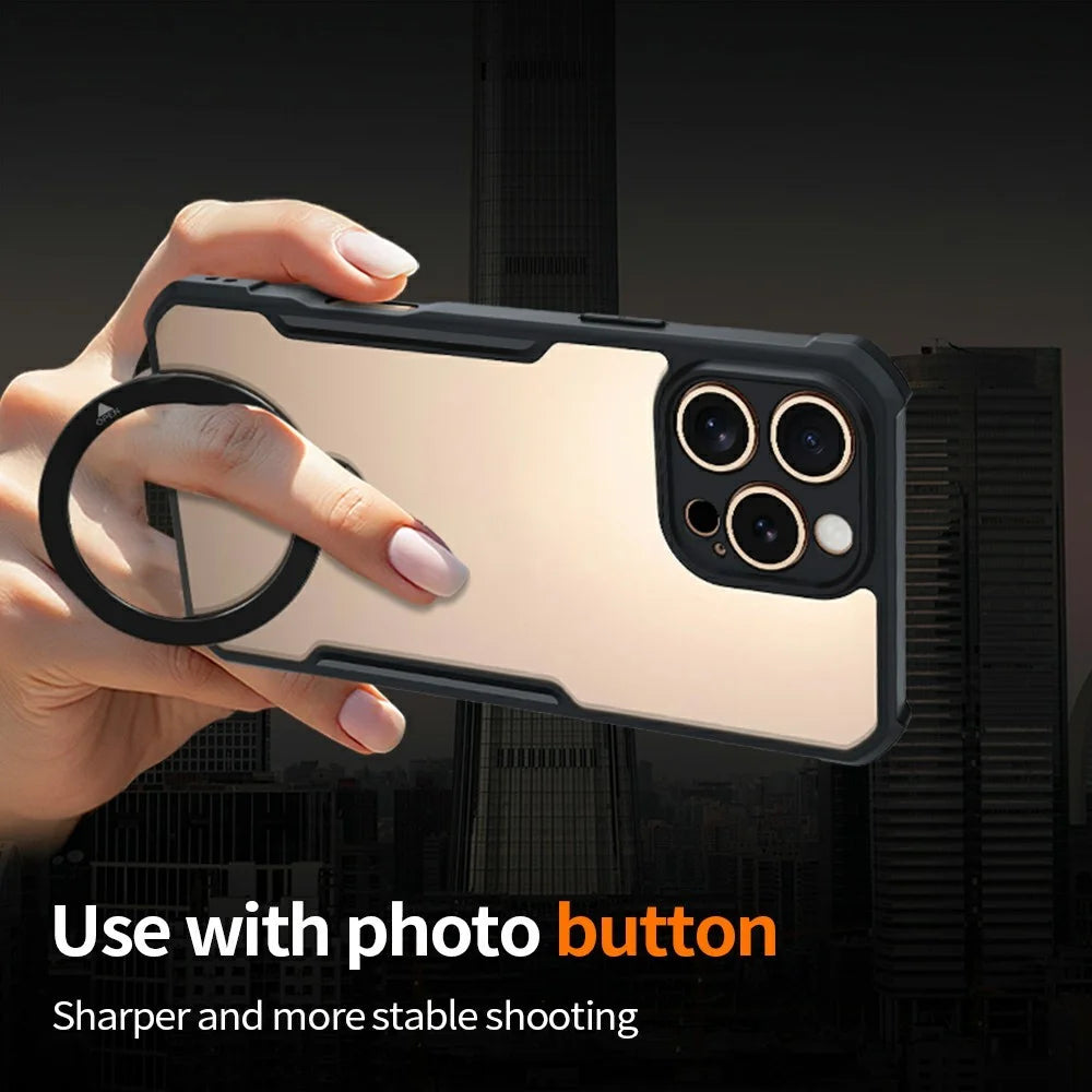 XUNDD For iPhone 16 Pro Max Case 360 Degree Magnetic Rotating Kickstand Shockproof Phone Cover - 4