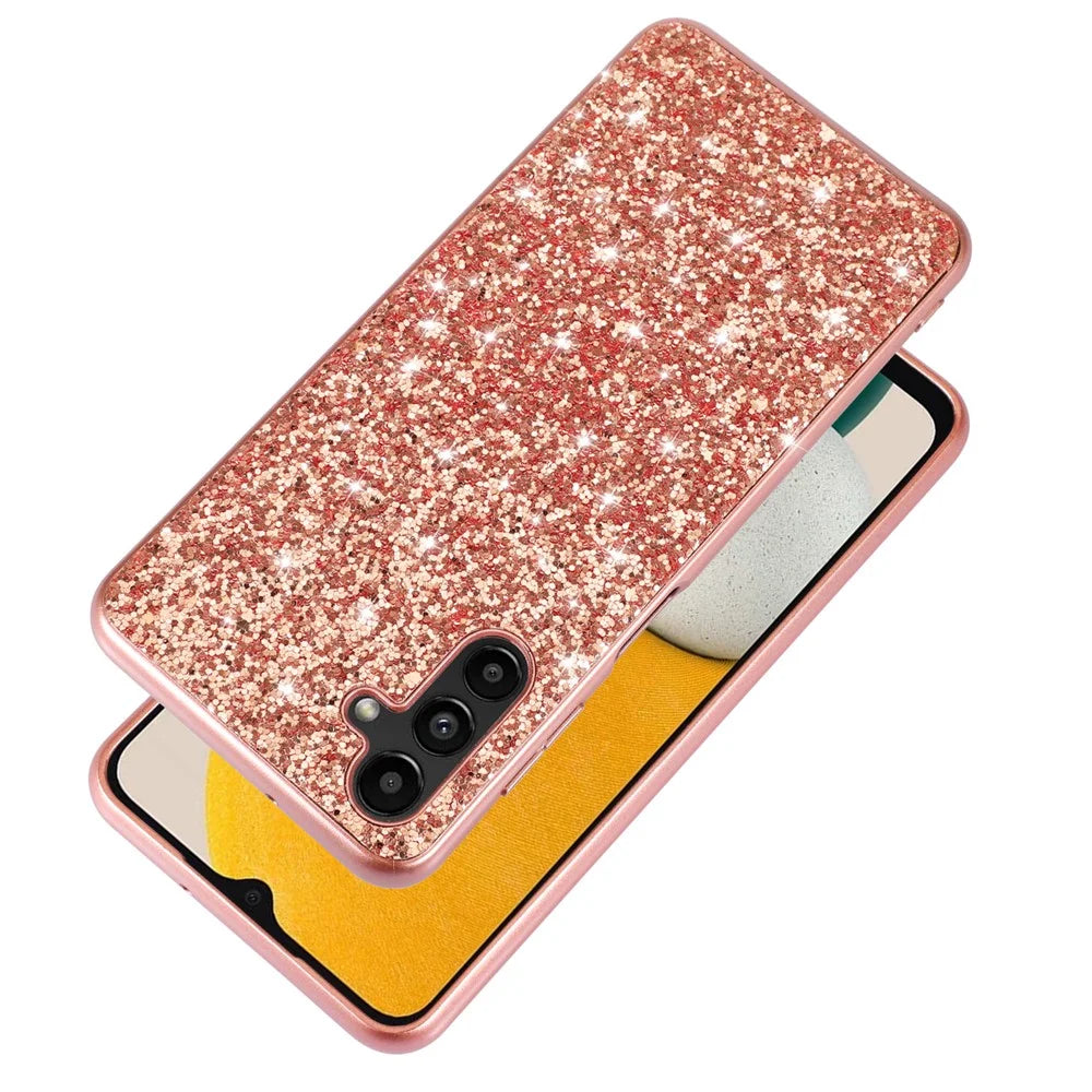 For Samsung Galaxy A36 5G Case TPU + PC Sparkling Glitter Phone Back Cover - Rose Gold - 2