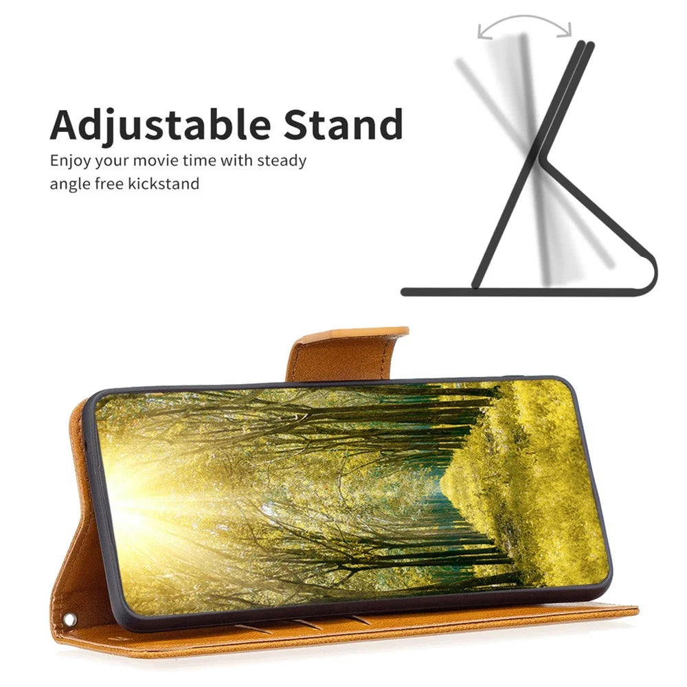 For Samsung Galaxy S25 Edge Case Shockproof PU Leather Cover with Wallet Card Slots - Yellow - 3