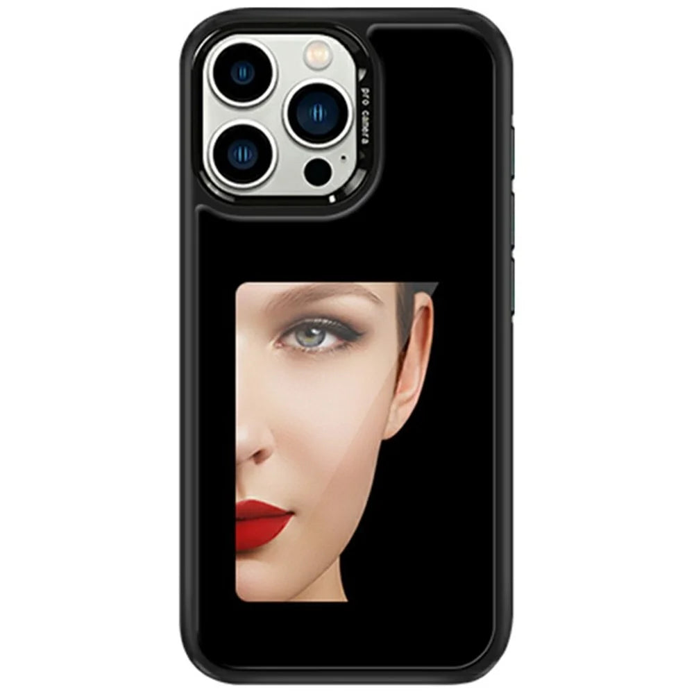 For iPhone 15 Pro Max E-Ink Case 4 inch HD 4 Colors Phone Cover Supports NFC Transfer DIY Pictures - Black - 1