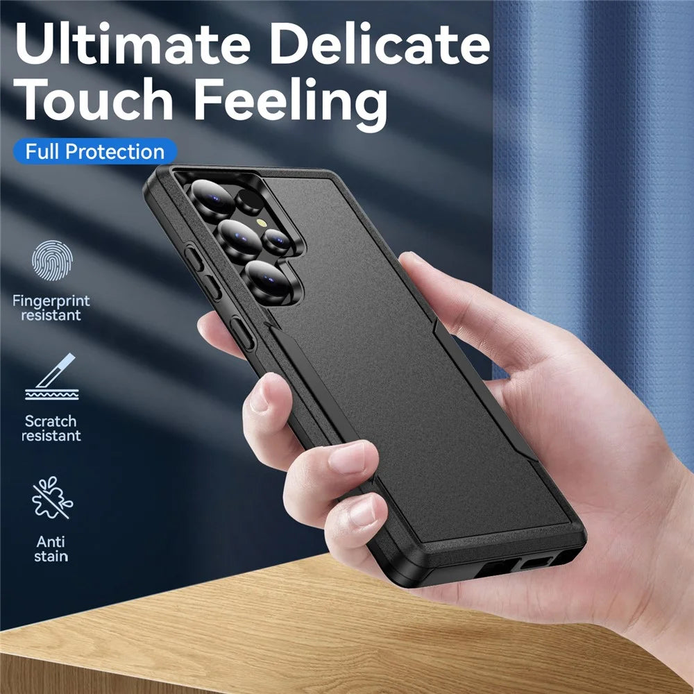 For Samsung Galaxy S25 Ultra Case PC + TPU Military Grade Drop Protective Phone Cover - Black - 4
