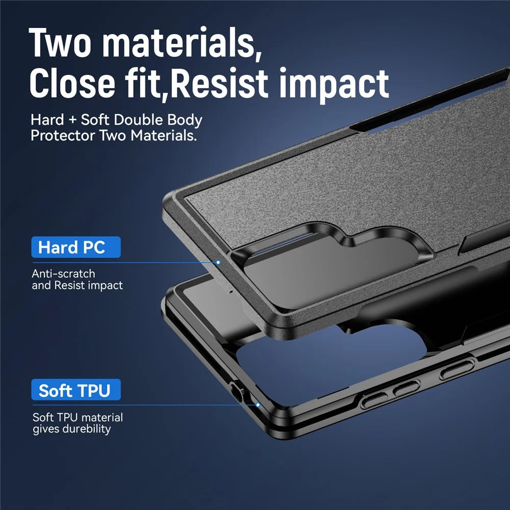 For Samsung Galaxy S25 Ultra Case PC + TPU Military Grade Drop Protective Phone Cover - Black - 7