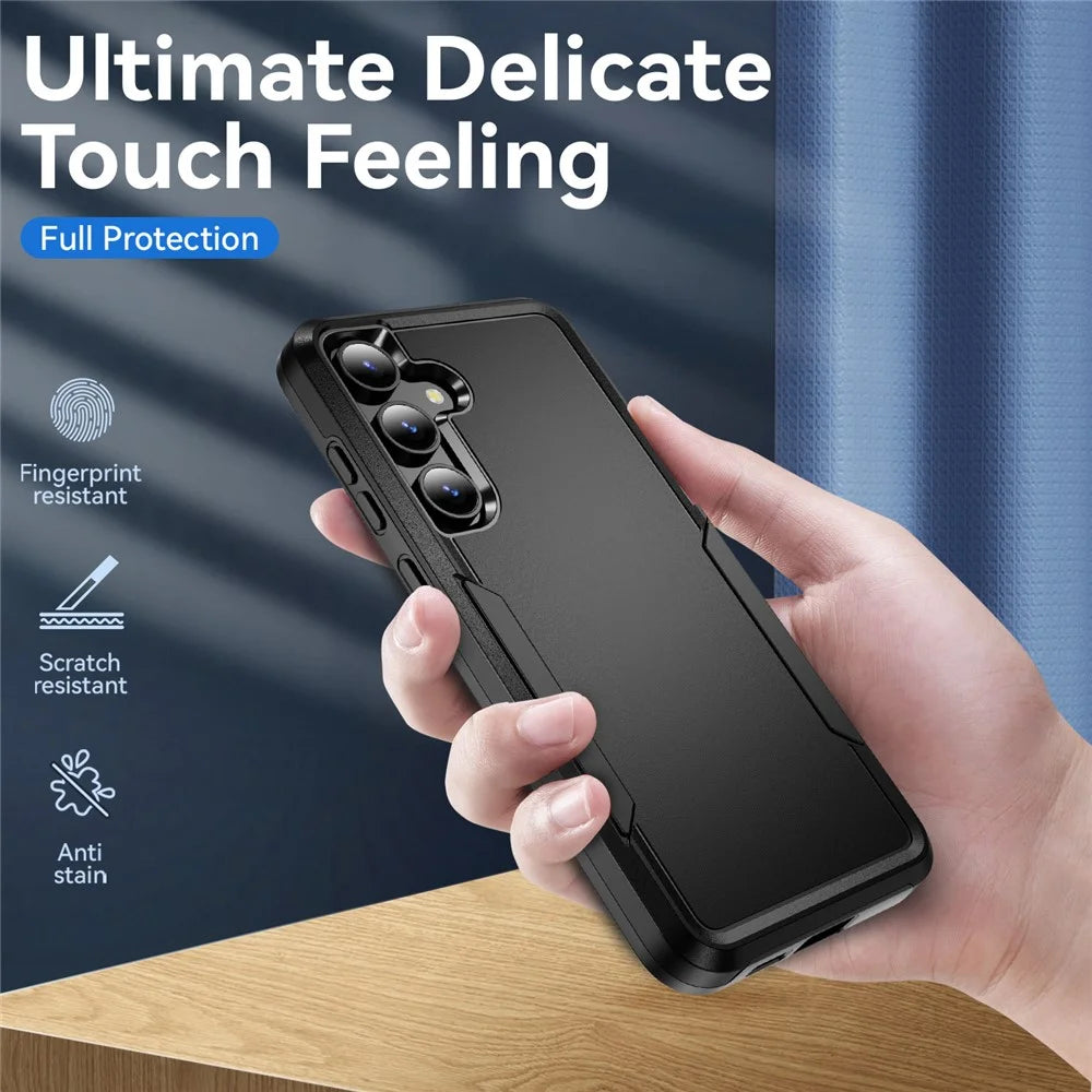 For Samsung Galaxy S24 FE Case PC + TPU Military Grade Drop Protective Phone Cover - Black - 4