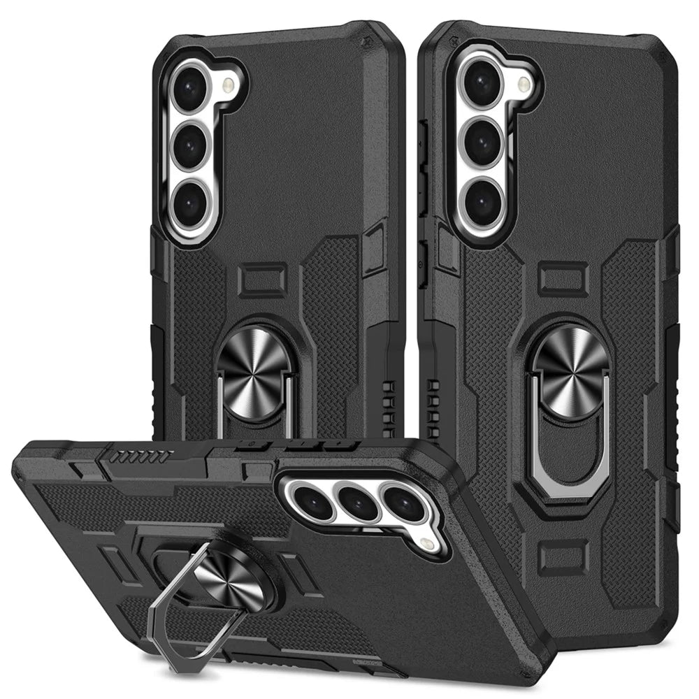 For Samsung Galaxy S23+ Phone Case Ring Kickstand PC + TPU Shockproof Cover - 1