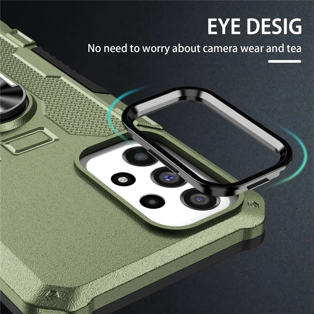 For Samsung Galaxy S23 Ultra Phone Case Ring Kickstand PC + TPU Shockproof Cover - Green - 6