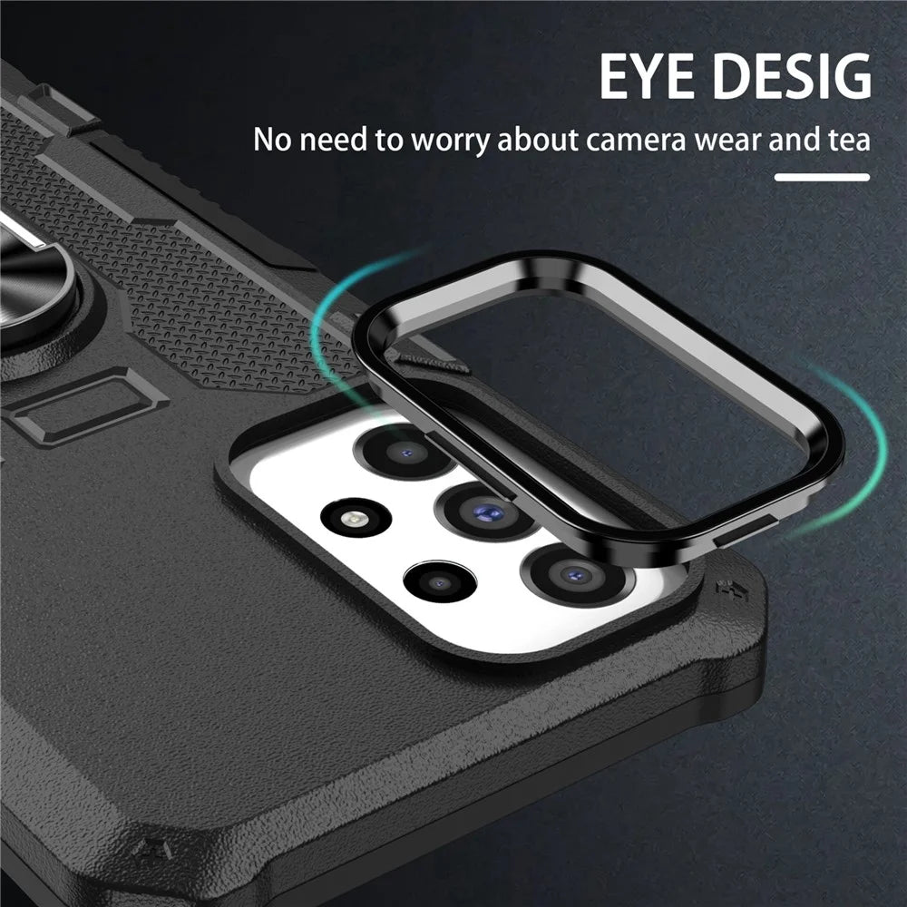 For Samsung Galaxy S25 Ultra Phone Case Ring Kickstand PC + TPU Shockproof Cover - Black - 6
