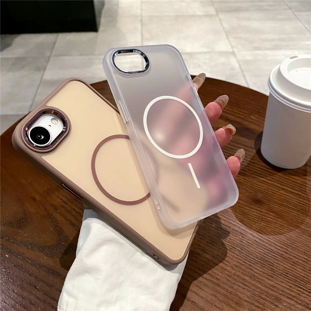 For iPhone 17e / 16e Case Compatible with MagSafe Skin Feel Hybrid Phone Back Cover - White - 2