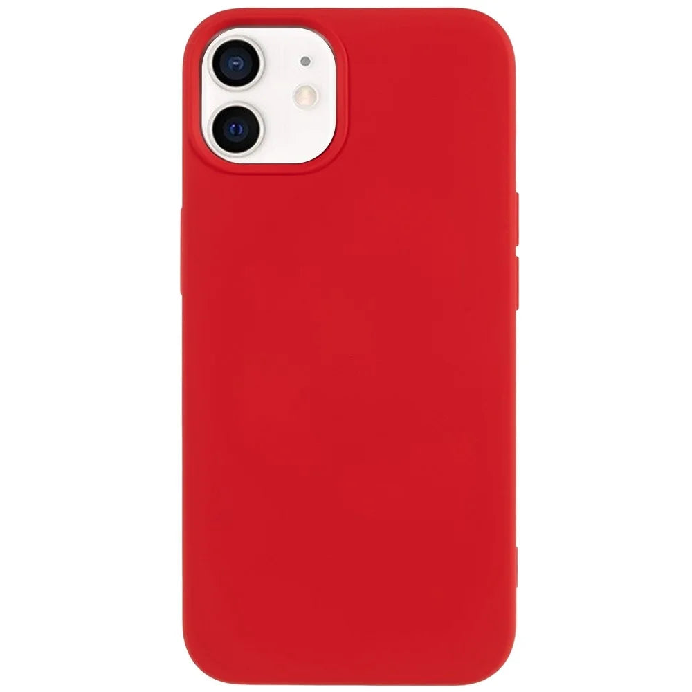 For iPhone 12 mini 5.4 inch Anti-scratch 2.0mm Soft TPU Case Drop-proof Cell Phone Cover - Red - 2