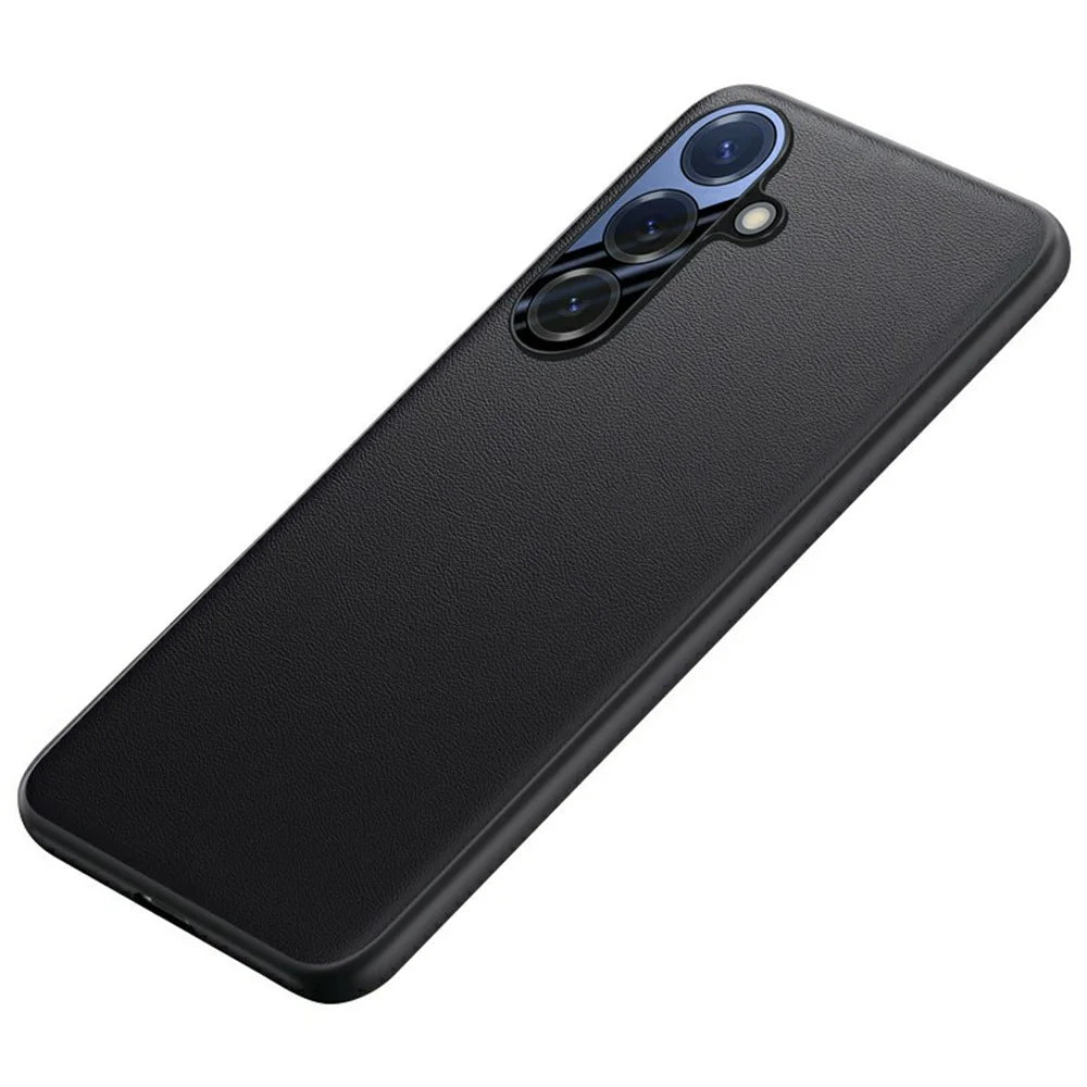 For Samsung Galaxy S25 Phone Case PU Leather + PC + TPU Protective Cover - Black - 1