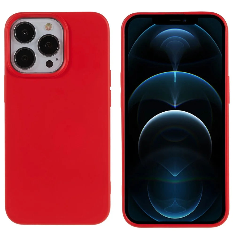 For iPhone 12 Pro Max 6.7 inch Drop-proof Protective Phone Case 2.0mm Flexible TPU Cover - Red - 1