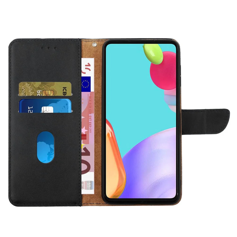 For Realme 13+ 5G / 13 Pro 5G (China) Case Genuine Cow Leather Phone Cover Nappa Texture - Black - 2