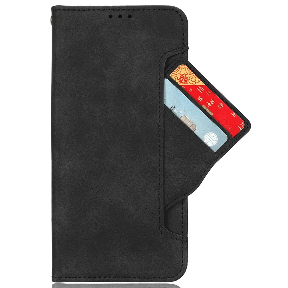Phone Case For ZTE Blade V70 Design / Nubia V70 Design / Blade V70 Vita Leather Wallet Cover with Multiple Card Slots - Black - 2