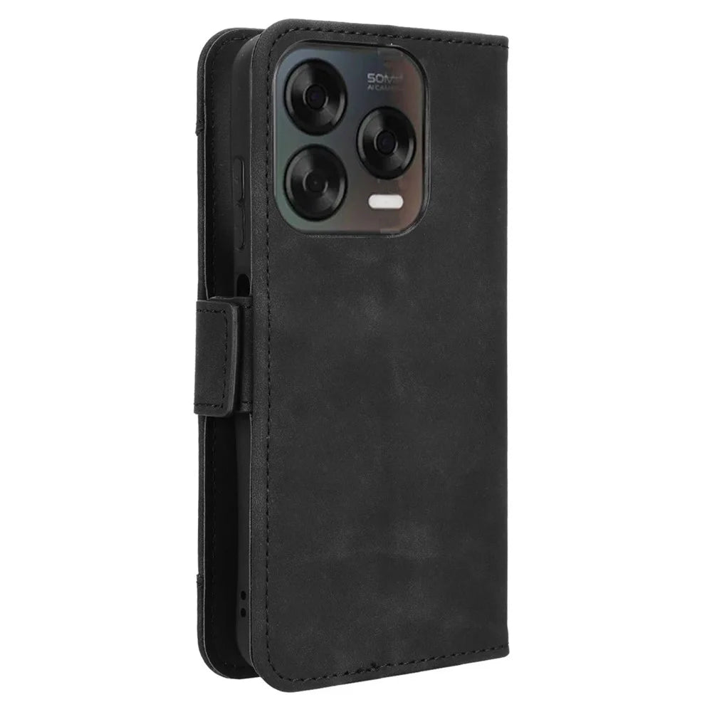 Phone Case For ZTE Blade V70 Design / Nubia V70 Design / Blade V70 Vita Leather Wallet Cover with Multiple Card Slots - Black - 7