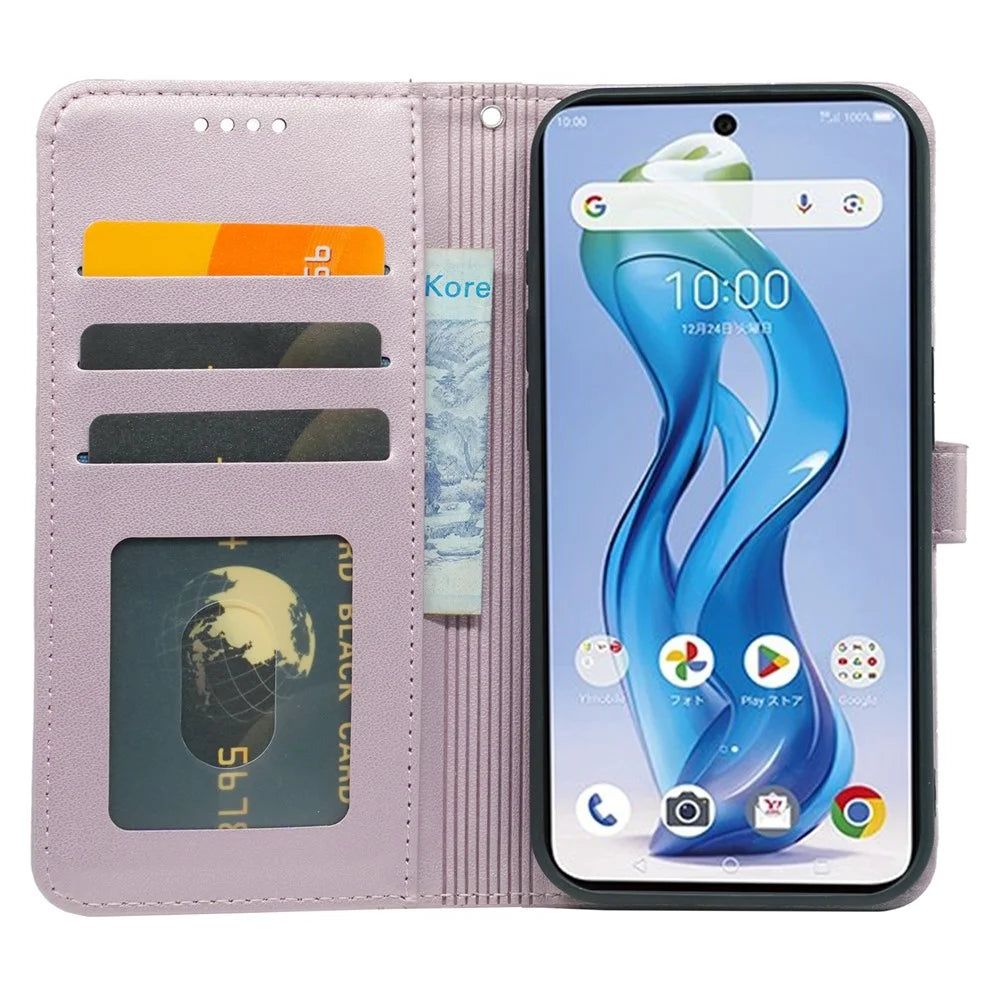 For ZTE nubia S 5G A403ZT Wallet Case Magnetic Snap Leather Phone Cover with Strap - Rose Gold - 2