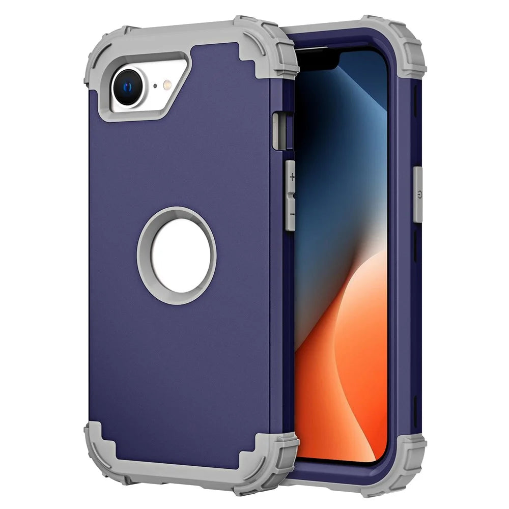 L-Style For iPhone 17e / 16e Case Shockproof PC + TPU Phone Back Cover - Navy Blue - 2