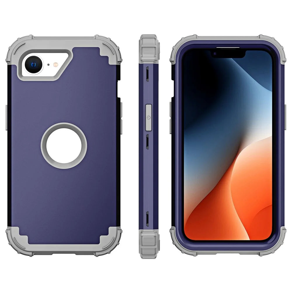 L-Style For iPhone 17e / 16e Case Shockproof PC + TPU Phone Back Cover - Navy Blue - 3