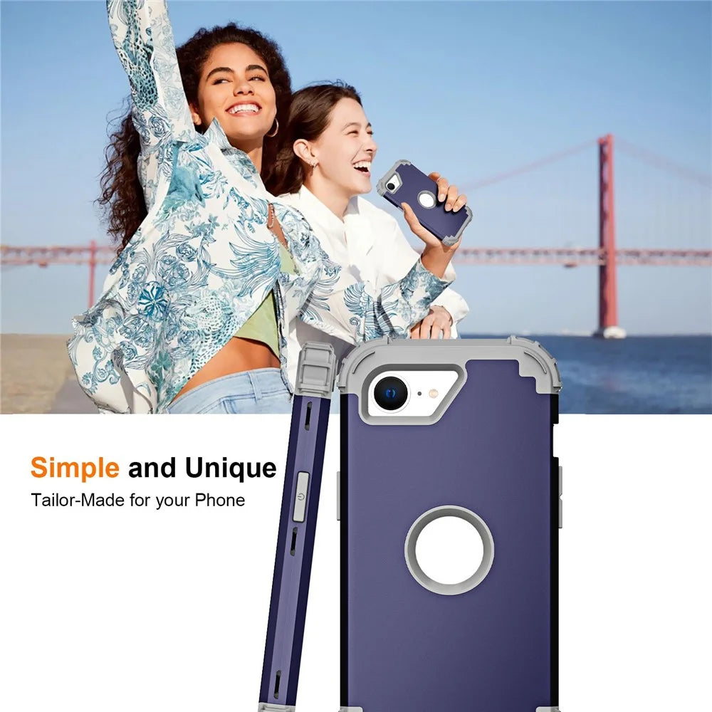 L-Style For iPhone 17e / 16e Case Shockproof PC + TPU Phone Back Cover - Navy Blue - 7