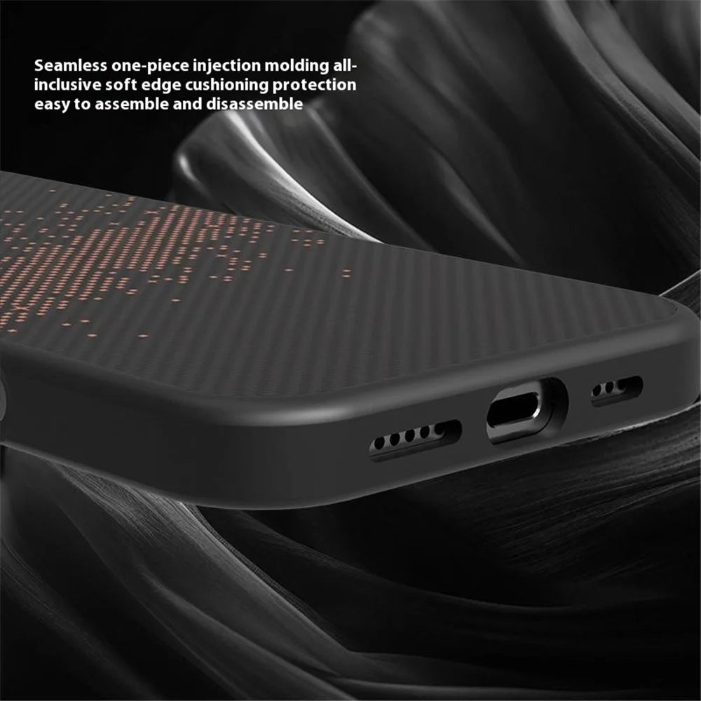 For iPhone 16 Pro Case Compatible with MagSafe Milky Way Pattern TPU + PC Anti Fingerprint Phone Back Cover - Gold - 5