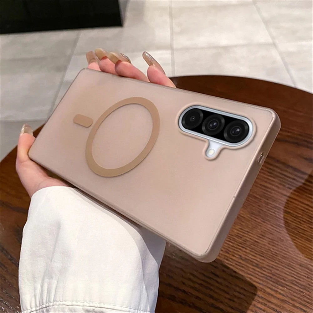 For Samsung Galaxy A36 5G Magnetic Case Frosted PC Phone Cover - Desert Gold - 2