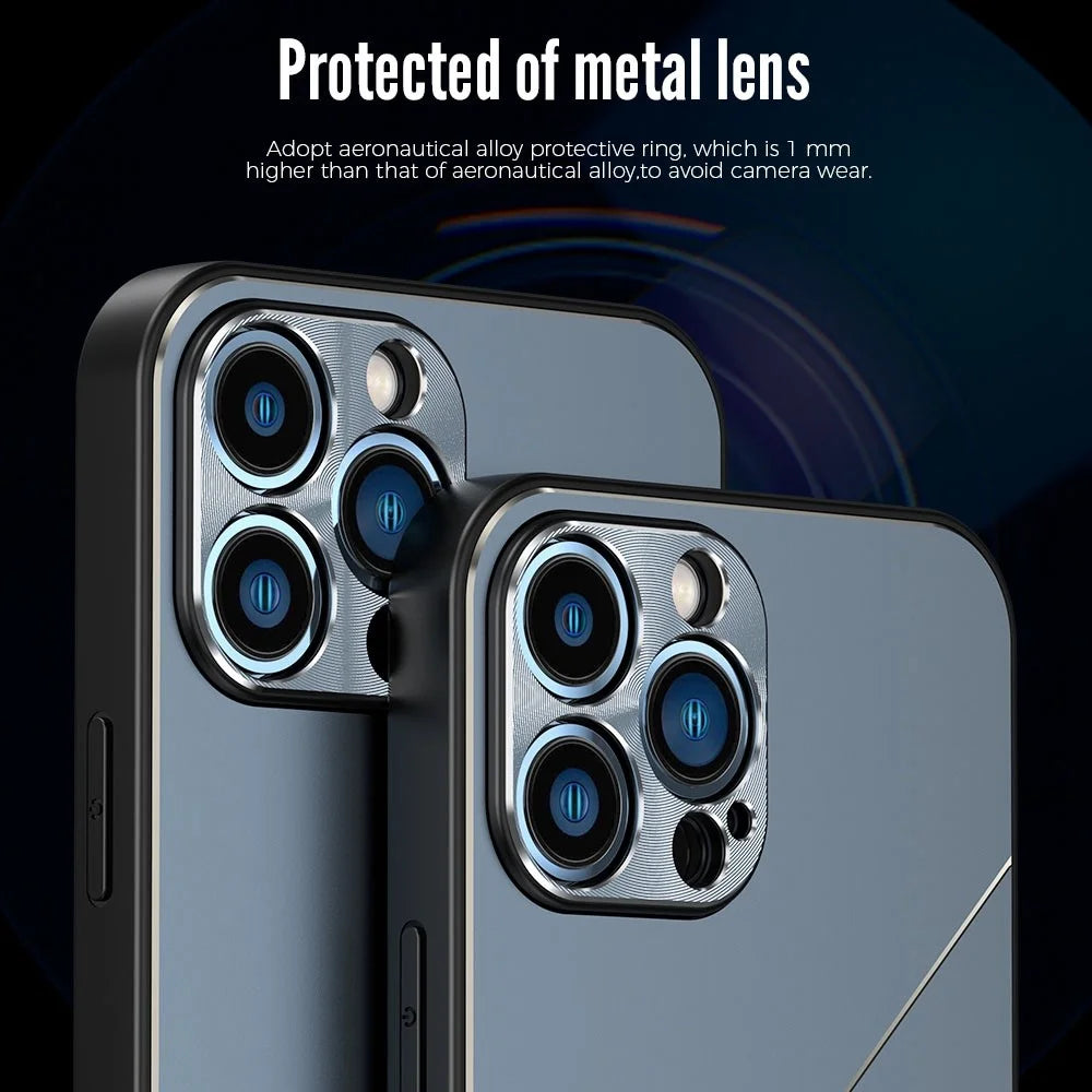 R-JUST RJ-52 for iPhone 14 Pro Max Ultra Slim Phone Case with Three-line Design Precise Cutouts Shockproof Protective Back Cover - Blue - 2