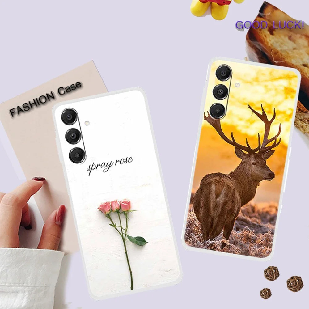 For Samsung Galaxy A16 5G / A16 4G Case Protective Soft TPU Phone Cover Pattern Printing - Three Flowers - 2