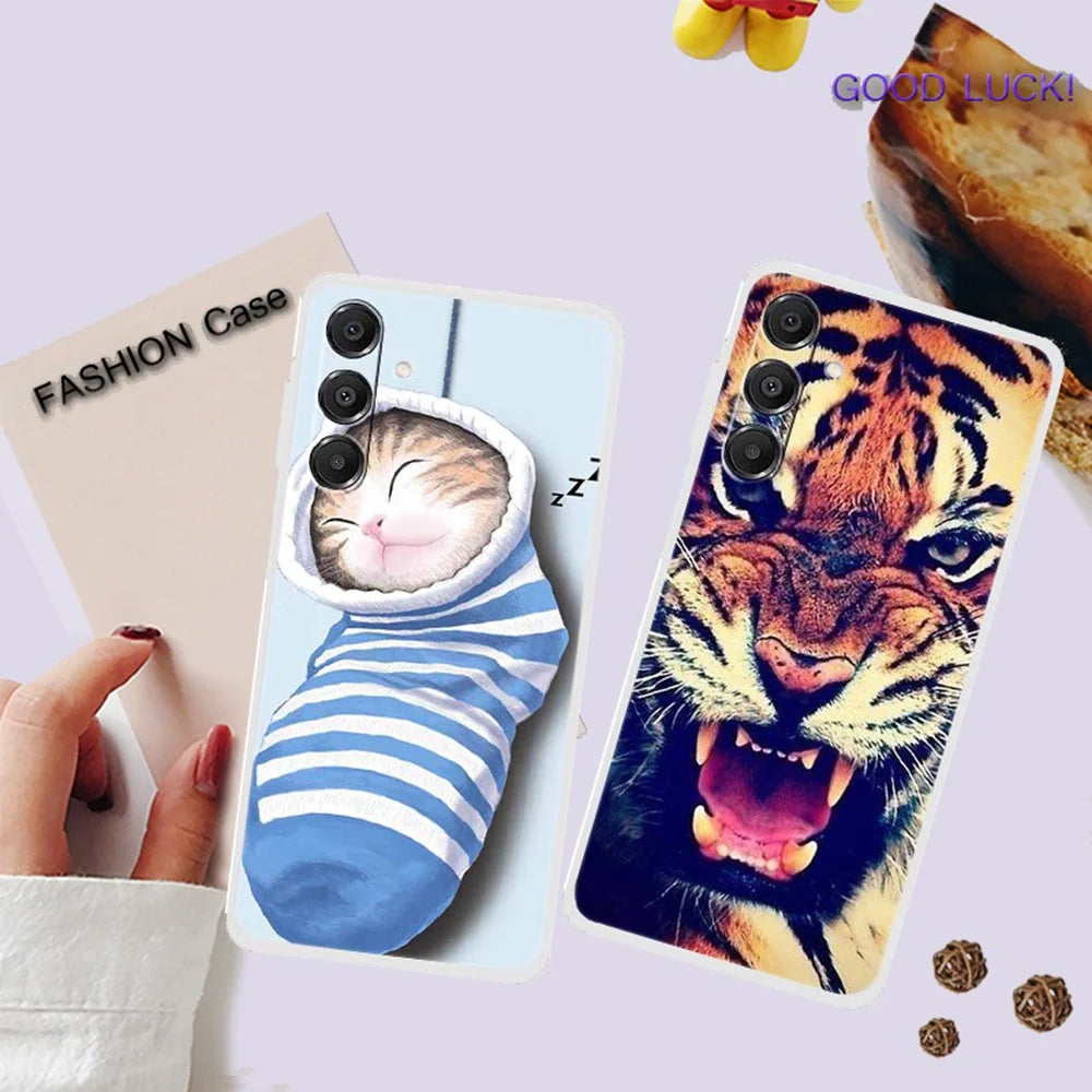 For Samsung Galaxy A16 5G / 4G Case TPU Pattern Printing Anti-Fall Phone Cover - Tiger - 2