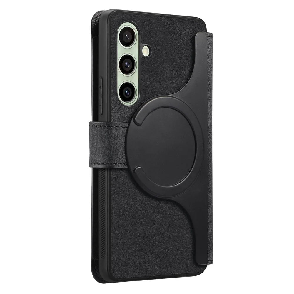 CASENEO For Samsung Galaxy S24+ Case  MW-02 Detachable Magnetic Leather Flip Phone Cover - Black - 3
