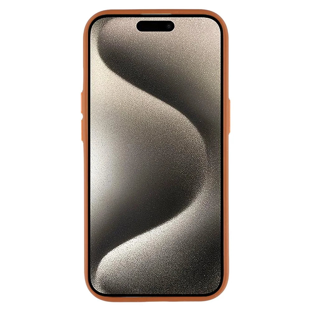 For iPhone 14 Magnetic Case Litchi Texture TPU Phone Cover Compatible with MagSafe - Brown - 2