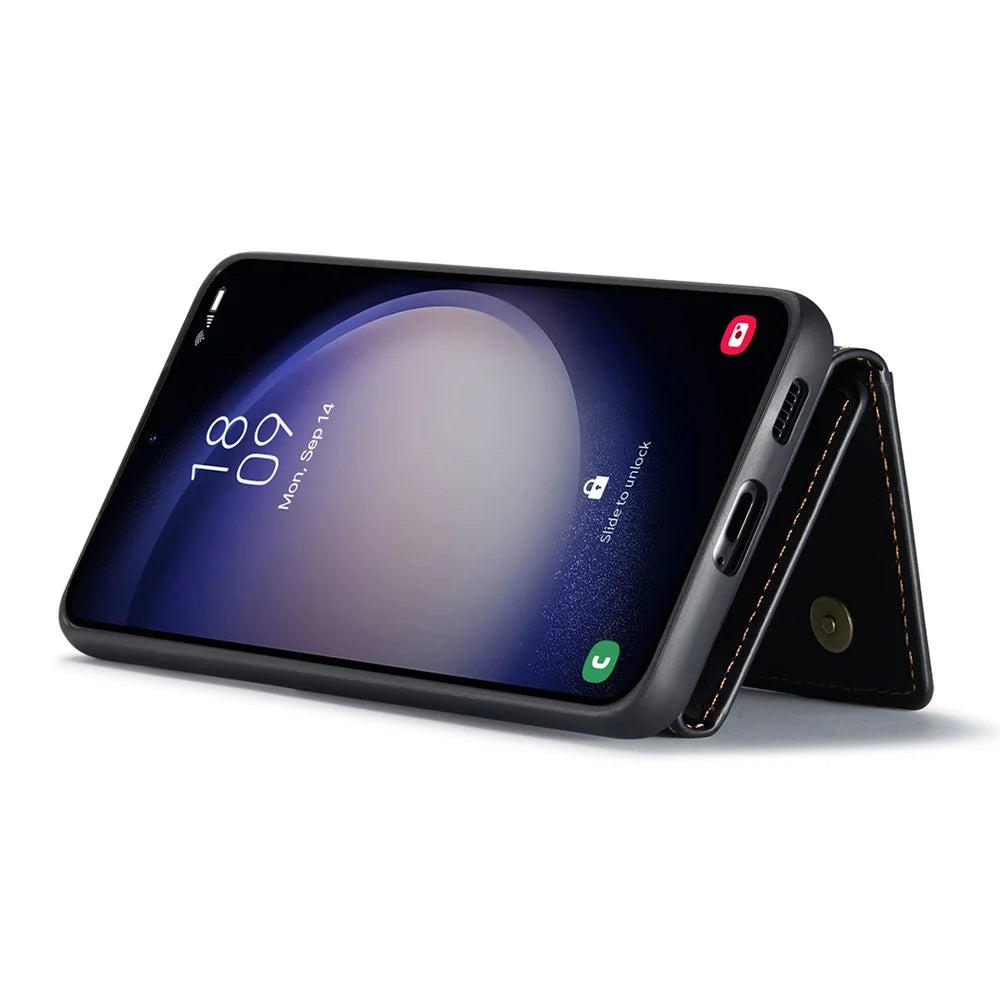 DG.MING M2 Series for Samsung Galaxy A56 5G Case PU + PC + TPU Phone Cover Detachable Wallet - Black - 3