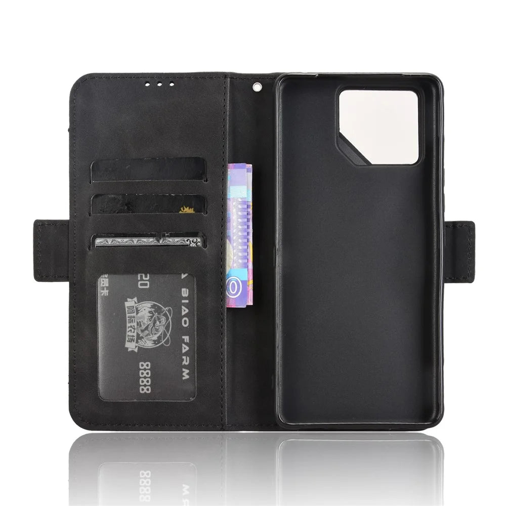 For Asus ROG Phone 9 5G / Phone 9 Pro 5G Case Wallet Leather Phone Cover with Multiple Card Slots - Black - 2
